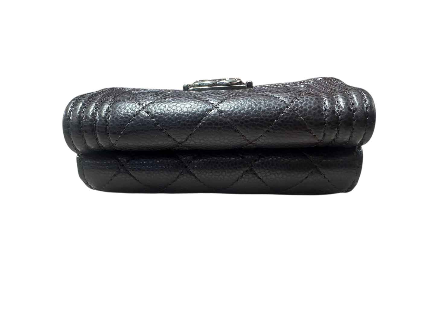 Chanel Boy Compact Tri-fold Wallet Caviar Leather Black -CH2101
