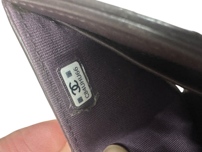 Chanel Boy Compact Tri-fold Wallet Caviar Leather Black -CH2101