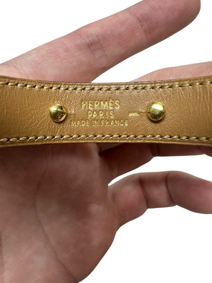 Hermès Chaine d'Ancre Exotic Leather Cuff Bracelet Bangle Navy / Gold HE440