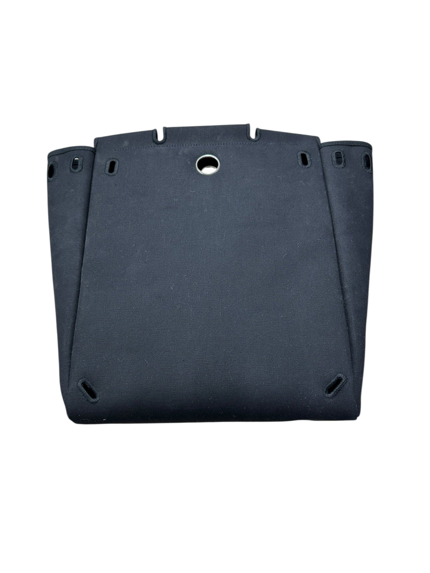 HERMES Herbag Black Canvas and Leather Shoulder Bag Silver Hardware HE338