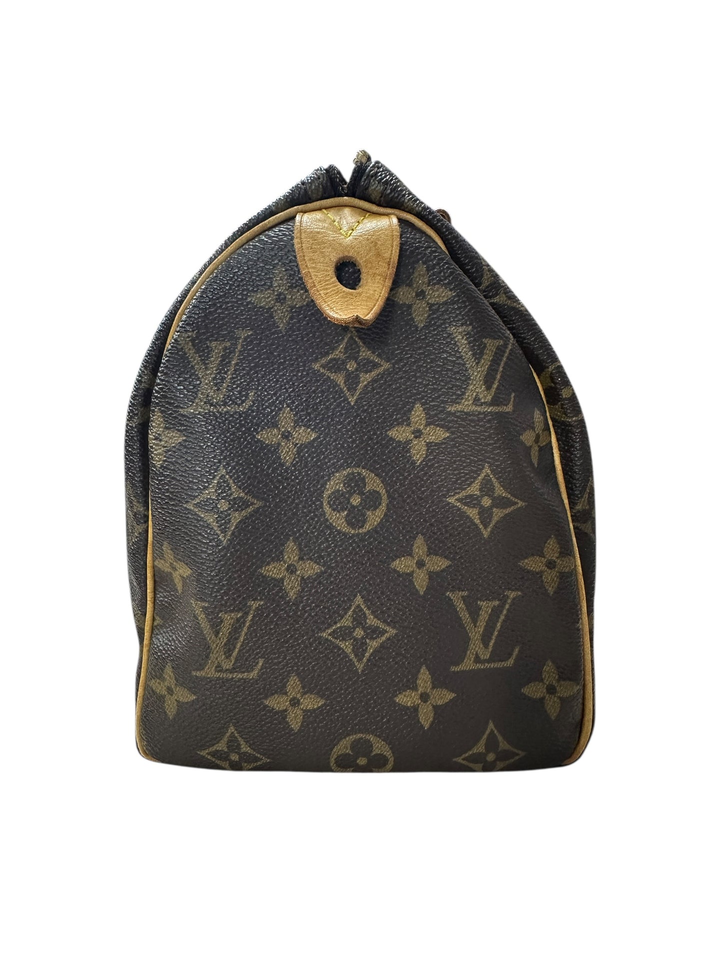 LOUIS VUITTON Monogram Speedy Handbag Brown Gold Hardware LO2122