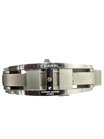 Chanel J12 White Ceramic Quartz Watch with Baguette Stone Bezel & Dial KA392