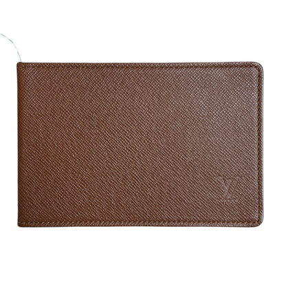 LOUIS VUITTON Taiga Leather ID Pass Case Brown LO2210