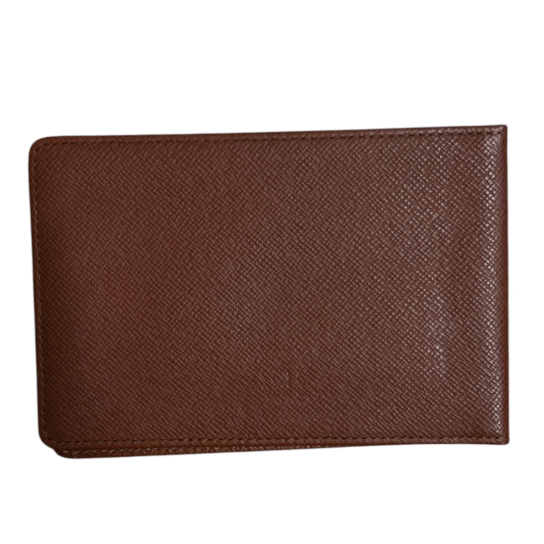 LOUIS VUITTON Taiga Leather Card Holder Brown LO2199