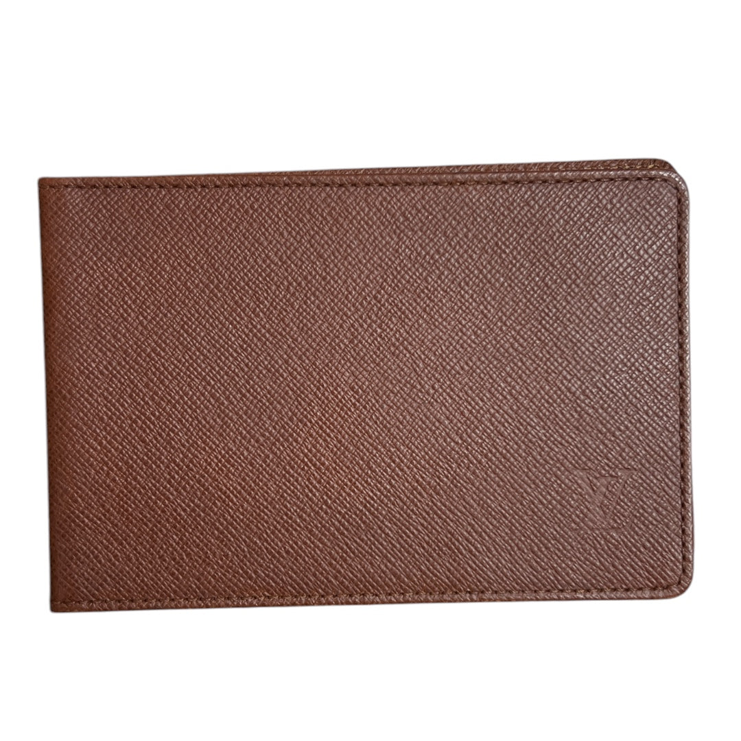 LOUIS VUITTON Taiga Leather Card Holder Brown LO2204
