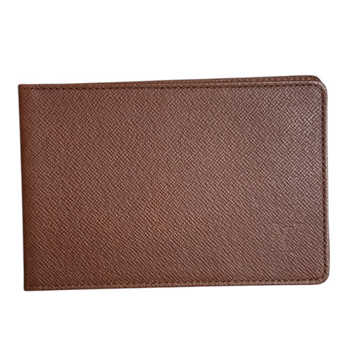 LOUIS VUITTON Taiga Leather Card Holder Brown LO2204