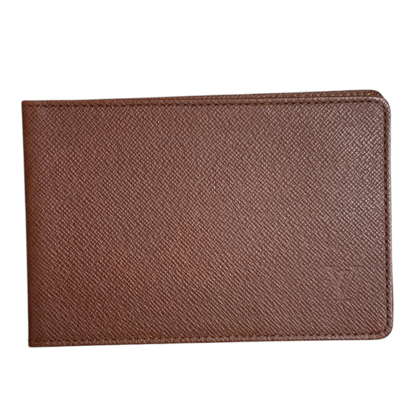 LOUIS VUITTON Taiga Leather Card Holder Brown LO2204