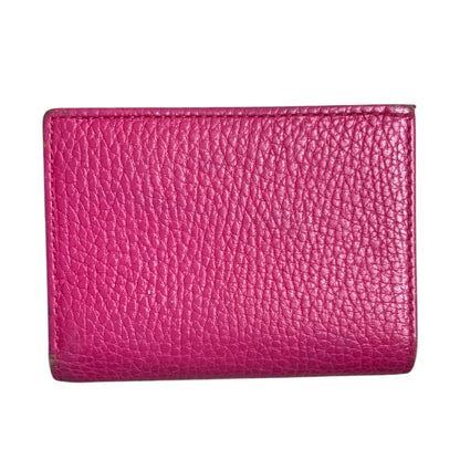 GUCCI Leather GG Marmont Card Case Wallet Pink Gold Hardware Gu564