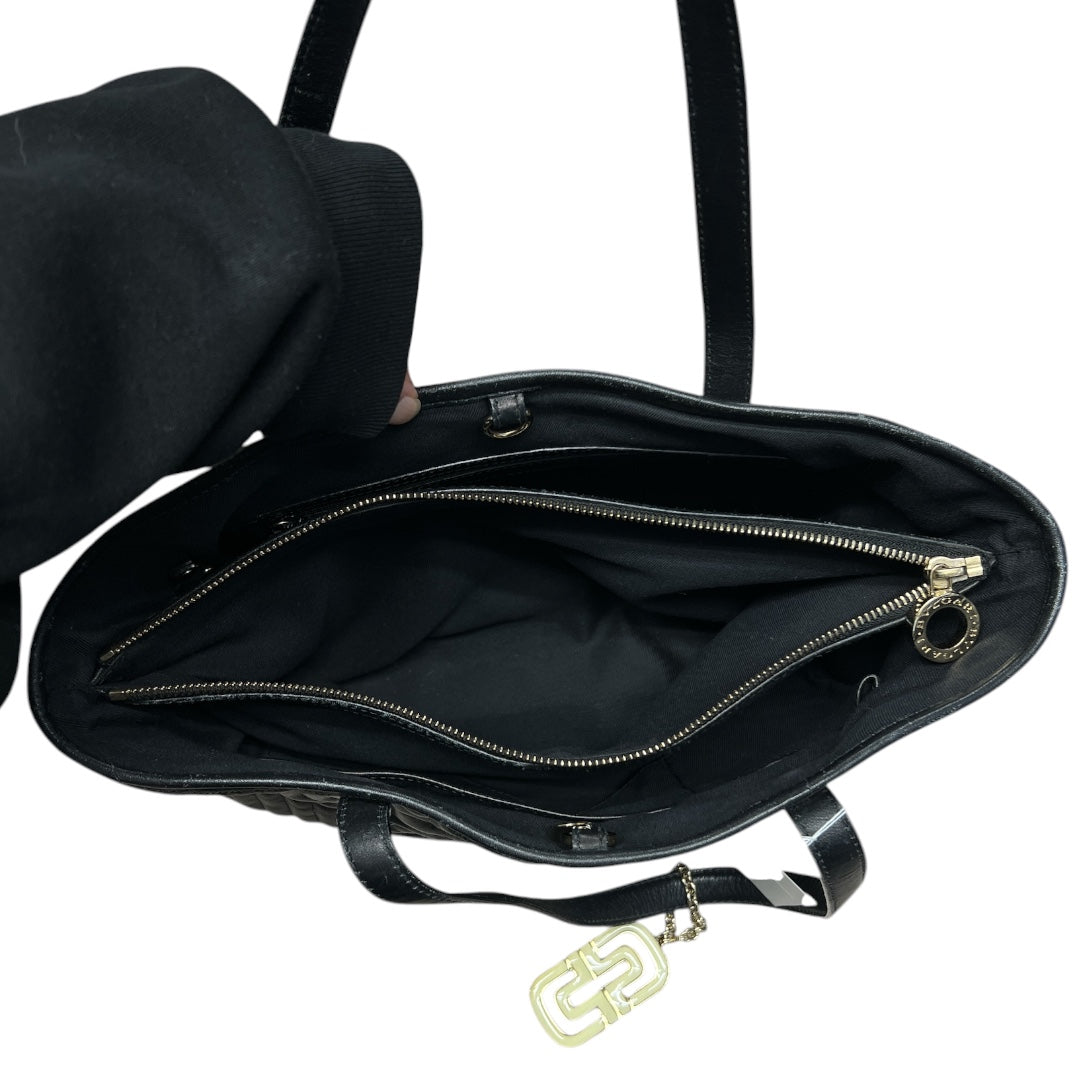 MARC JACOBS Leather Quilted Tote Bag Black Gold Hardware BV63