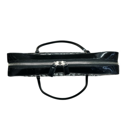 CHRISTIAN DIOR Trotter Boston Bag Black/White Silver Hardware Ch2103