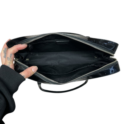CHRISTIAN DIOR Trotter Boston Bag Black/White Silver Hardware Ch2103