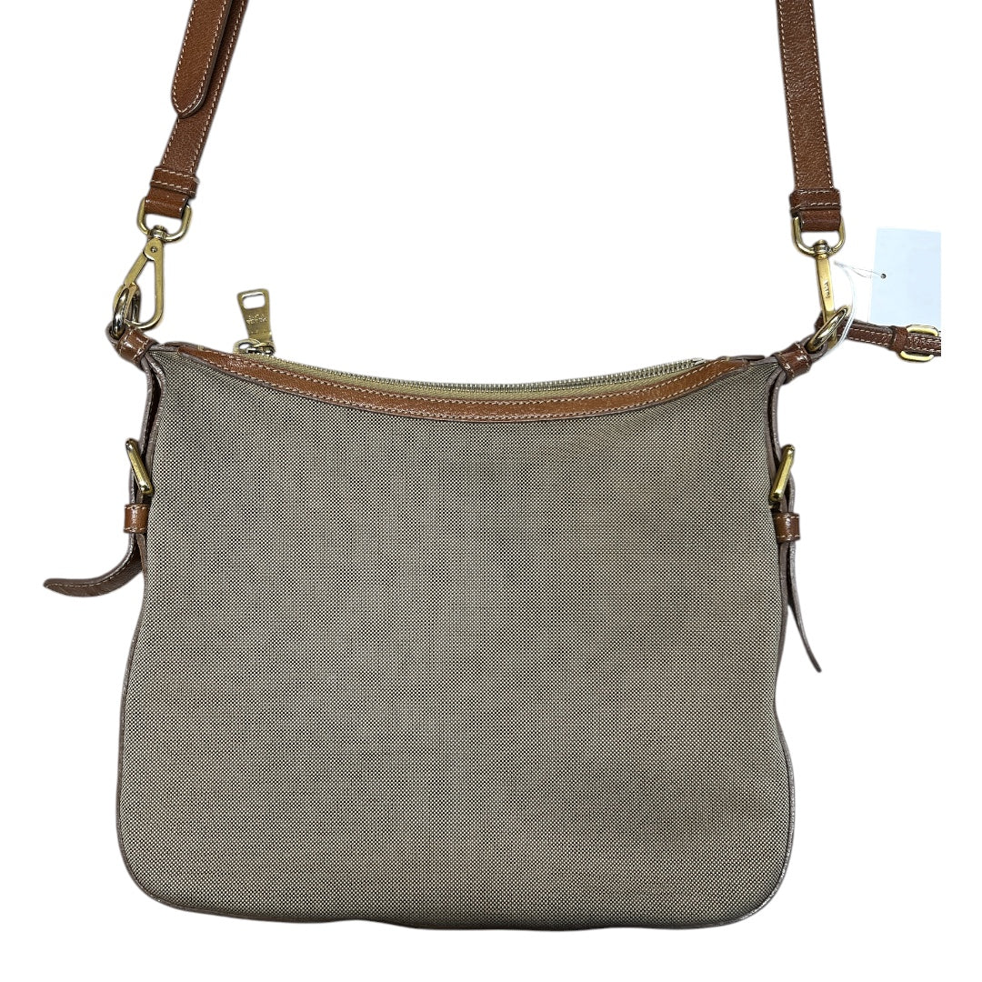 PRADA Canapa Logo Crossbody Bag Beige/Brown Gold Hardware PR178
