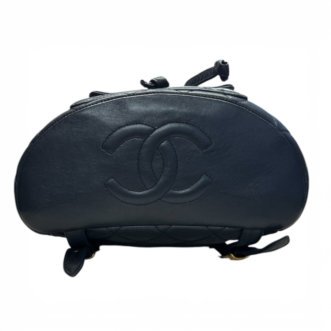 CHANEL Lambskin Quilted Duma Backpack Black Gold Hardware CH2114