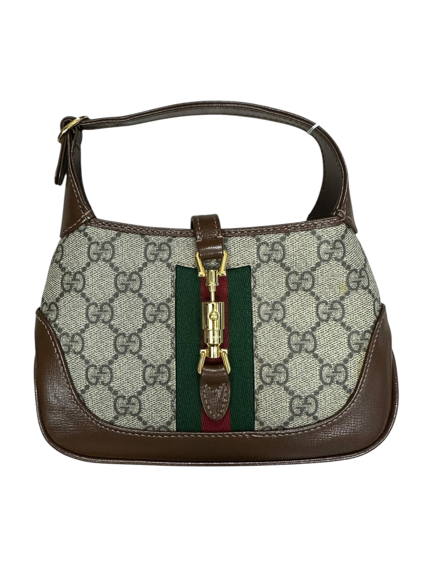 GUCCI GG Supreme Jackie 1961 Mini Hobo Bag Beige/Brown Gold Hardware GU570