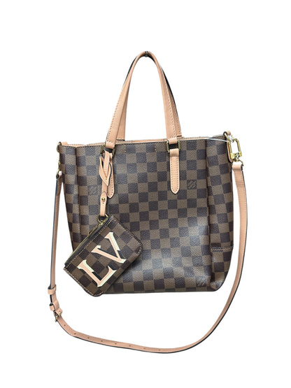 LOUIS VUITTON Damier Ebene Cabas Beaubourg Tote Bag Brown Gold Hardware LO2214