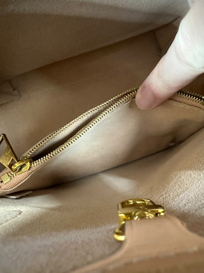 LOUIS VUITTON Damier Ebene Cabas Beaubourg Tote Bag Brown Gold Hardware LO2214