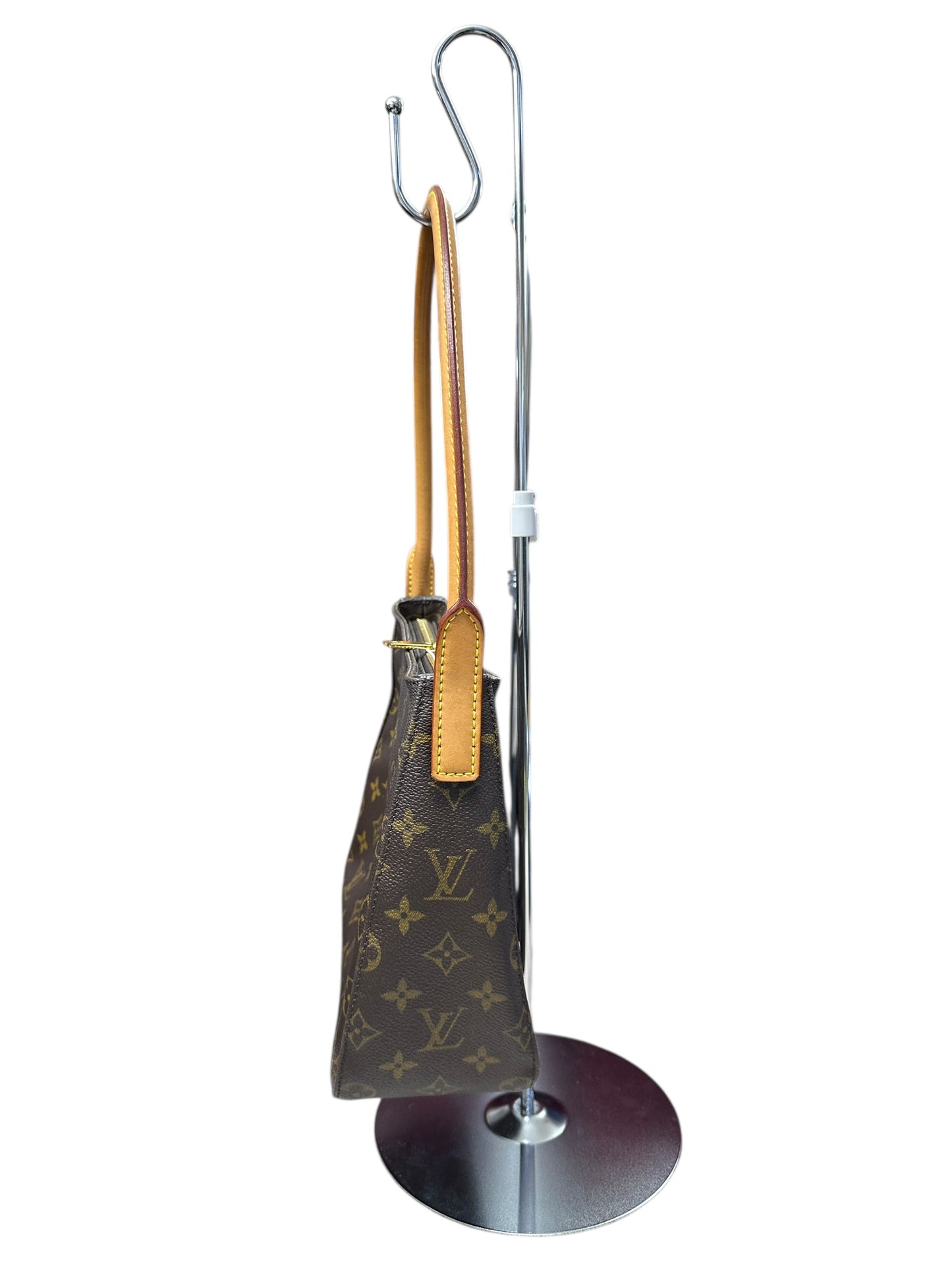 LOUIS VUITTON Monogram Looping MM Shoulder Bag Brown Gold Hardware LO2223
