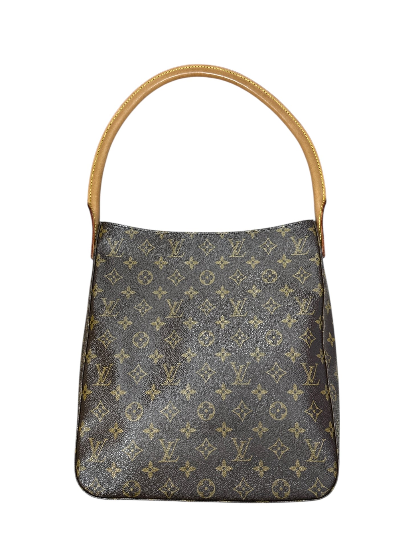 LOUIS VUITTON Monogram Looping GM Shoulder Bag Brown Gold Hardware LO2230