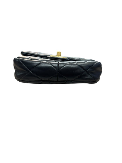 CHANEL Lambskin Quilted Mini Flap Bag Black Gold Hardware CH2122