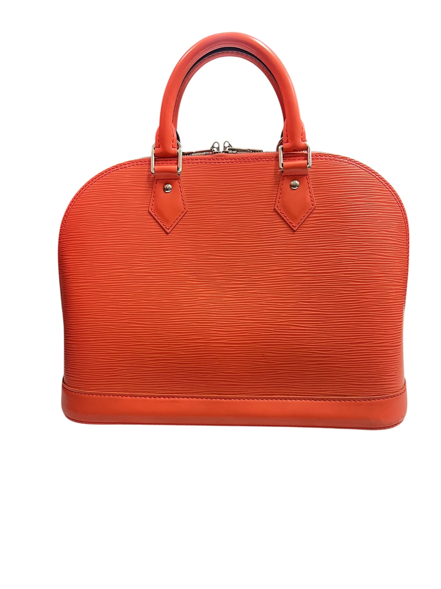 LOUIS VUITTON Epi Leather Alma PM Handbag Orange Silver Hardware LO2288