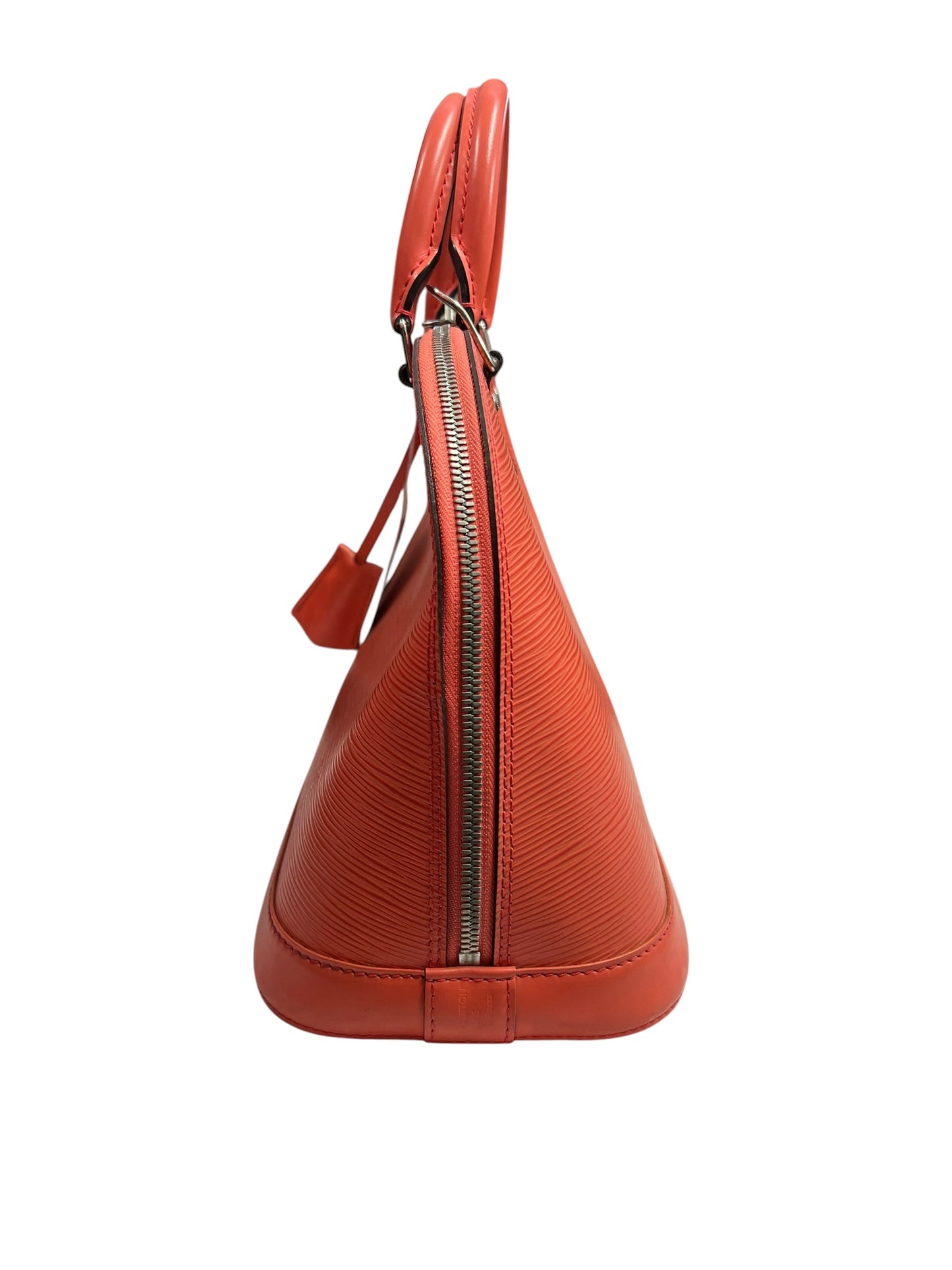LOUIS VUITTON Epi Leather Alma PM Handbag Orange Silver Hardware LO2288