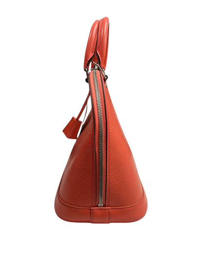 LOUIS VUITTON Epi Leather Alma PM Handbag Orange Silver Hardware LO2288