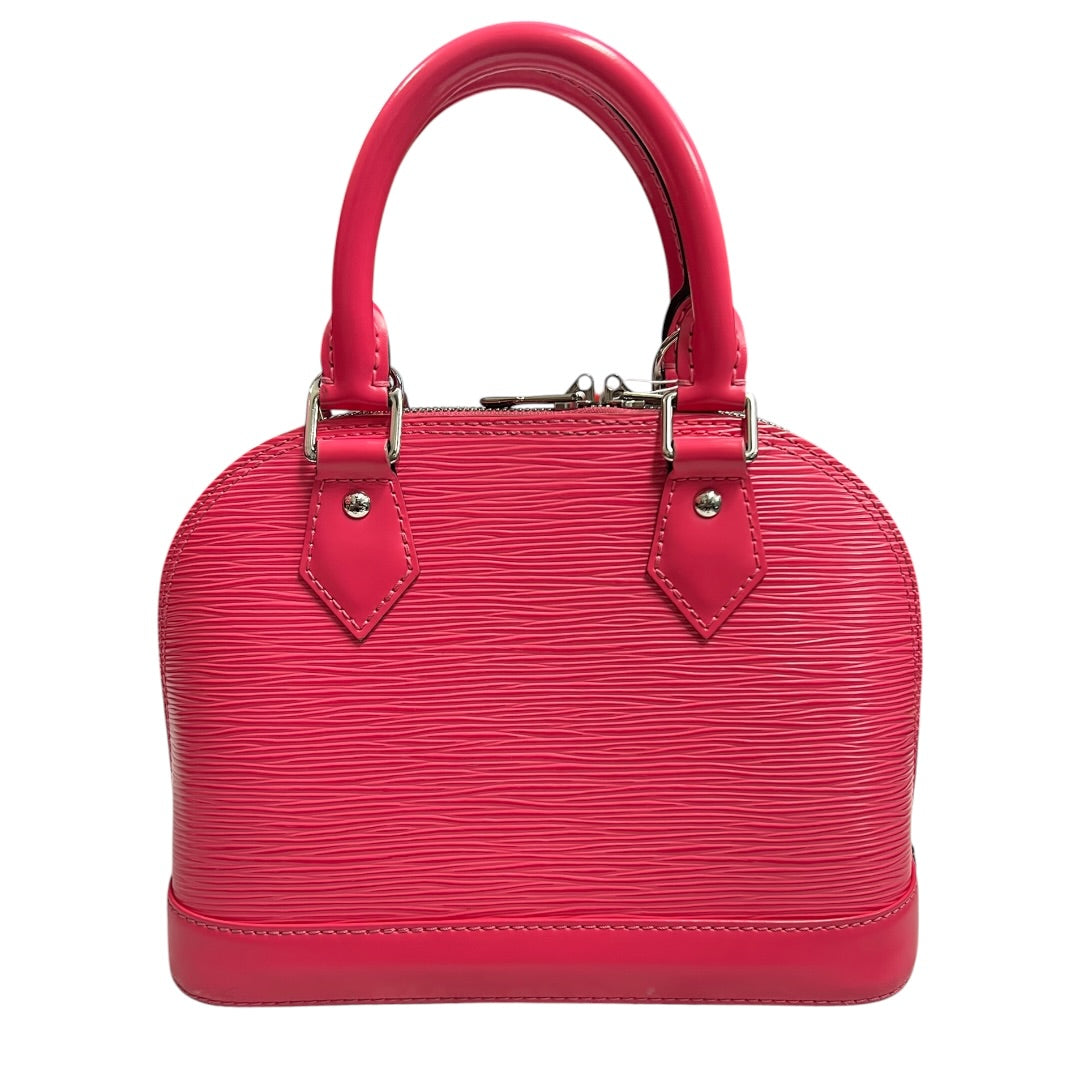 LOUIS VUITTON Epi Leather Alma BB Handbag Hot Pink Silver Hardware LO2259