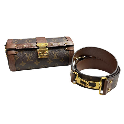 LOUIS VUITTON Monogram Papillon Trunk Crossbody Bag Brown Gold Hardware LO2289