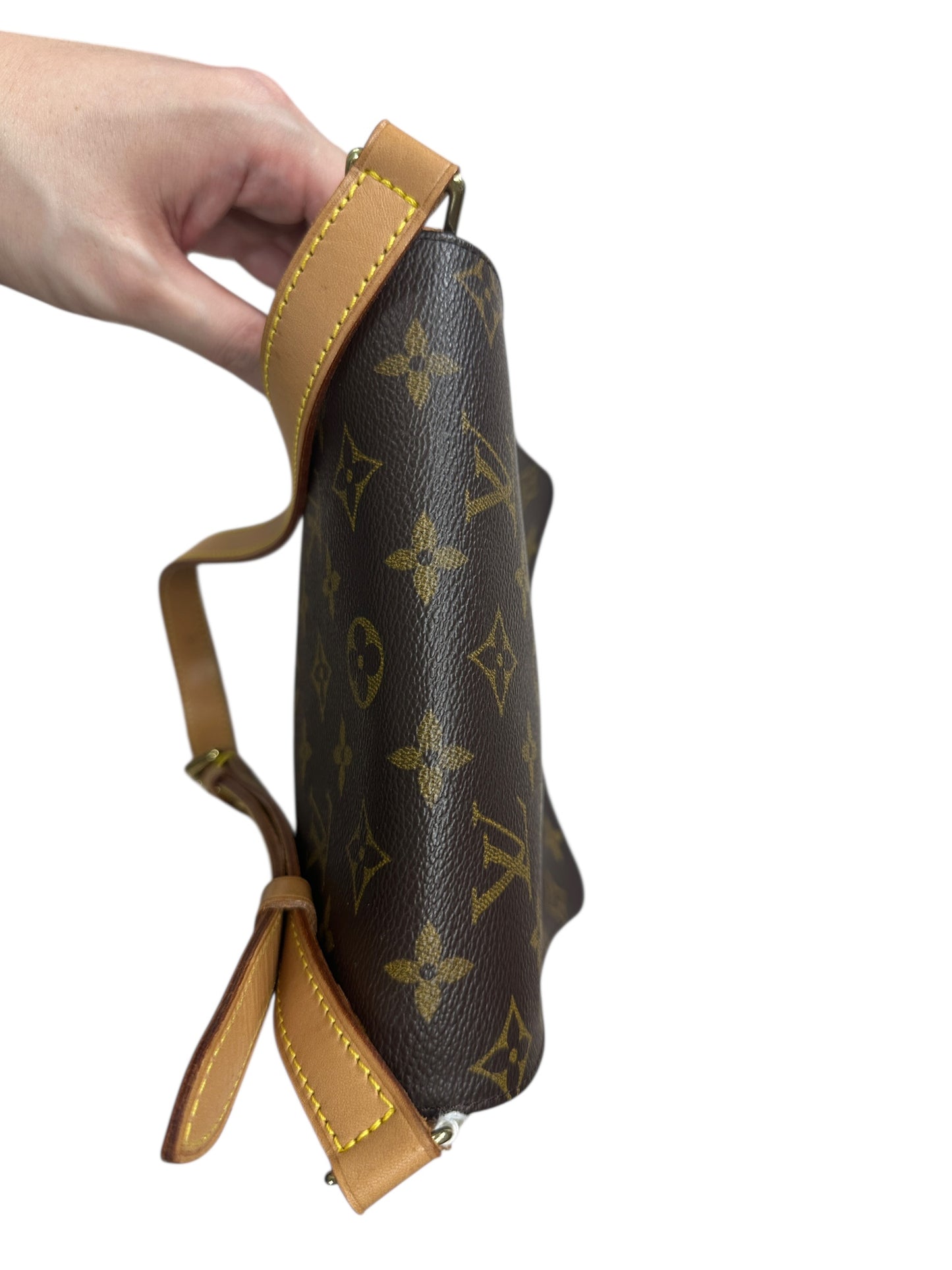 LOUIS VUITTON Monogram Musette Salsa Shoulder Bag Brown Gold Hardware LO2255