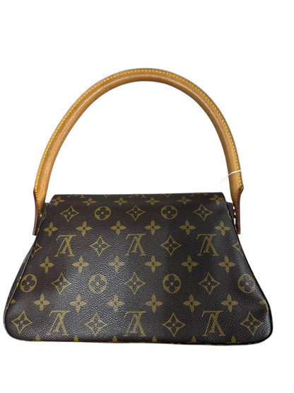 LOUIS VUITTON Monogram Looping PM Shoulder Bag Brown Gold Hardware LO2270