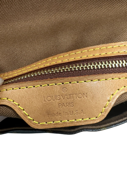LOUIS VUITTON Monogram Looping PM Shoulder Bag Brown Gold Hardware LO2270