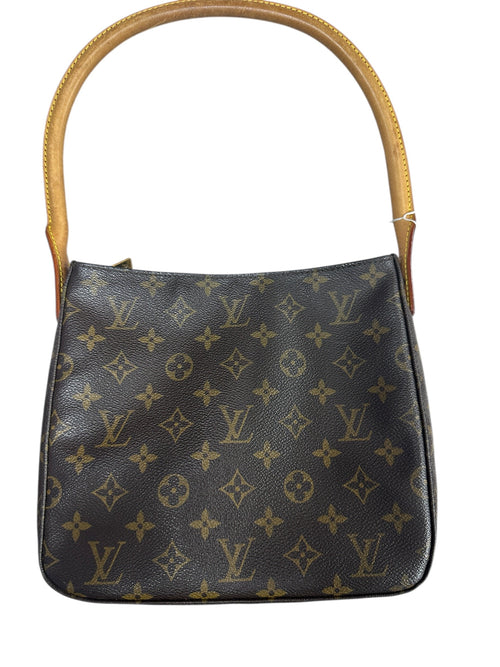 LOUIS VUITTON Monogram Looping MM Shoulder Bag Brown Gold Hardware LO2290