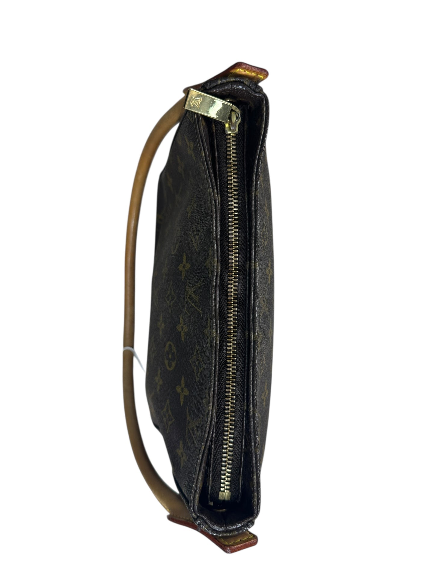 LOUIS VUITTON Monogram Looping GM Shoulder Bag Brown Gold Hardware LO2298