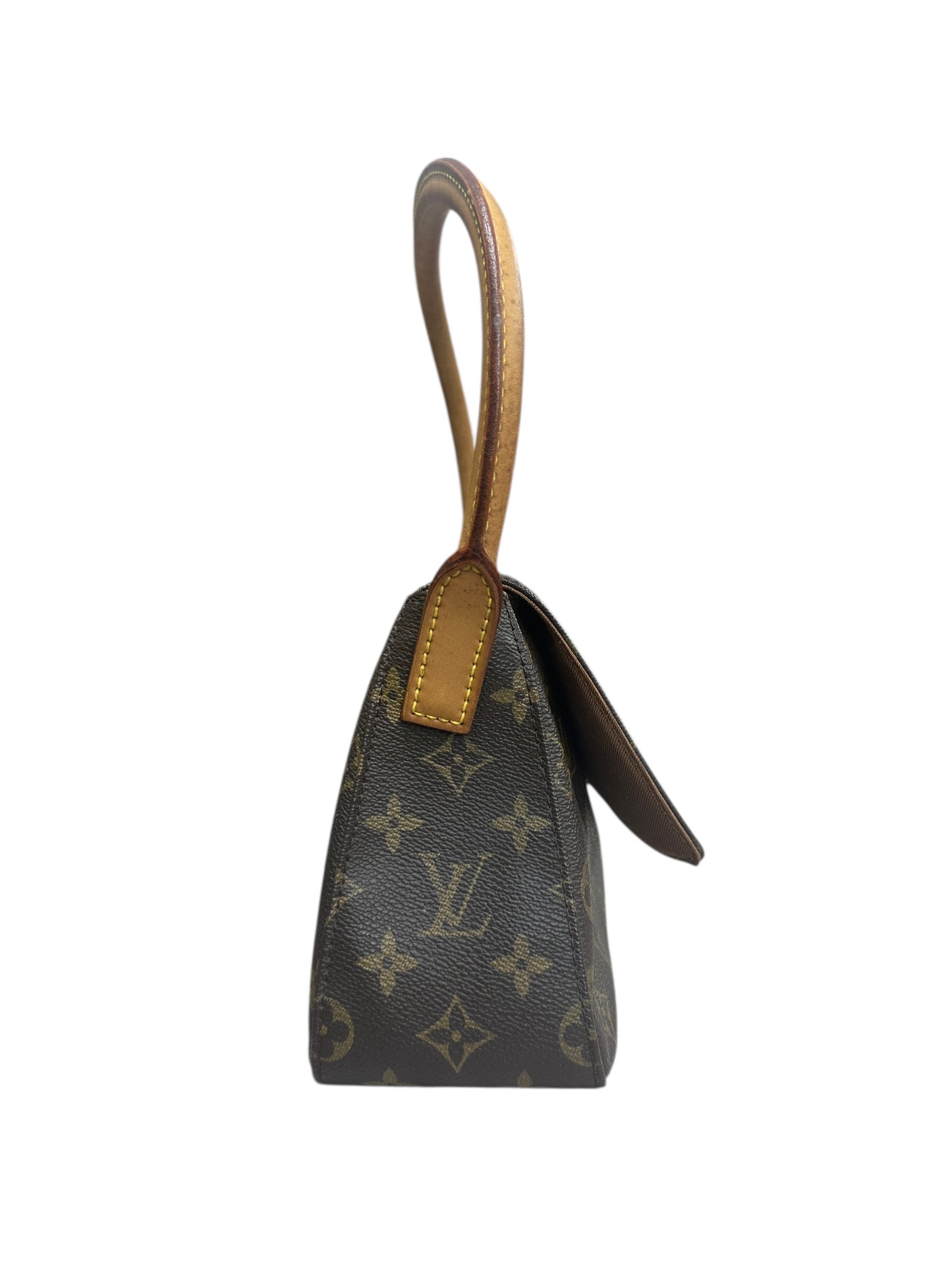 LOUIS VUITTON Monogram Mini Looping Shoulder Bag Brown Gold Hardware LO2299