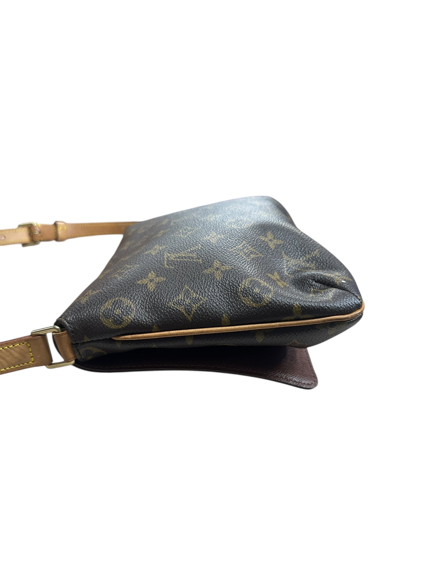 LOUIS VUITTON Monogram Musette Tango Shoulder Bag Brown Gold Hardware LO2262