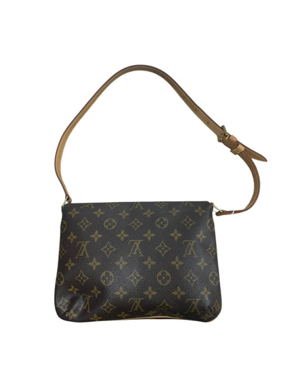 LOUIS VUITTON Monogram Musette Tango Shoulder Bag Brown Gold Hardware LO2262