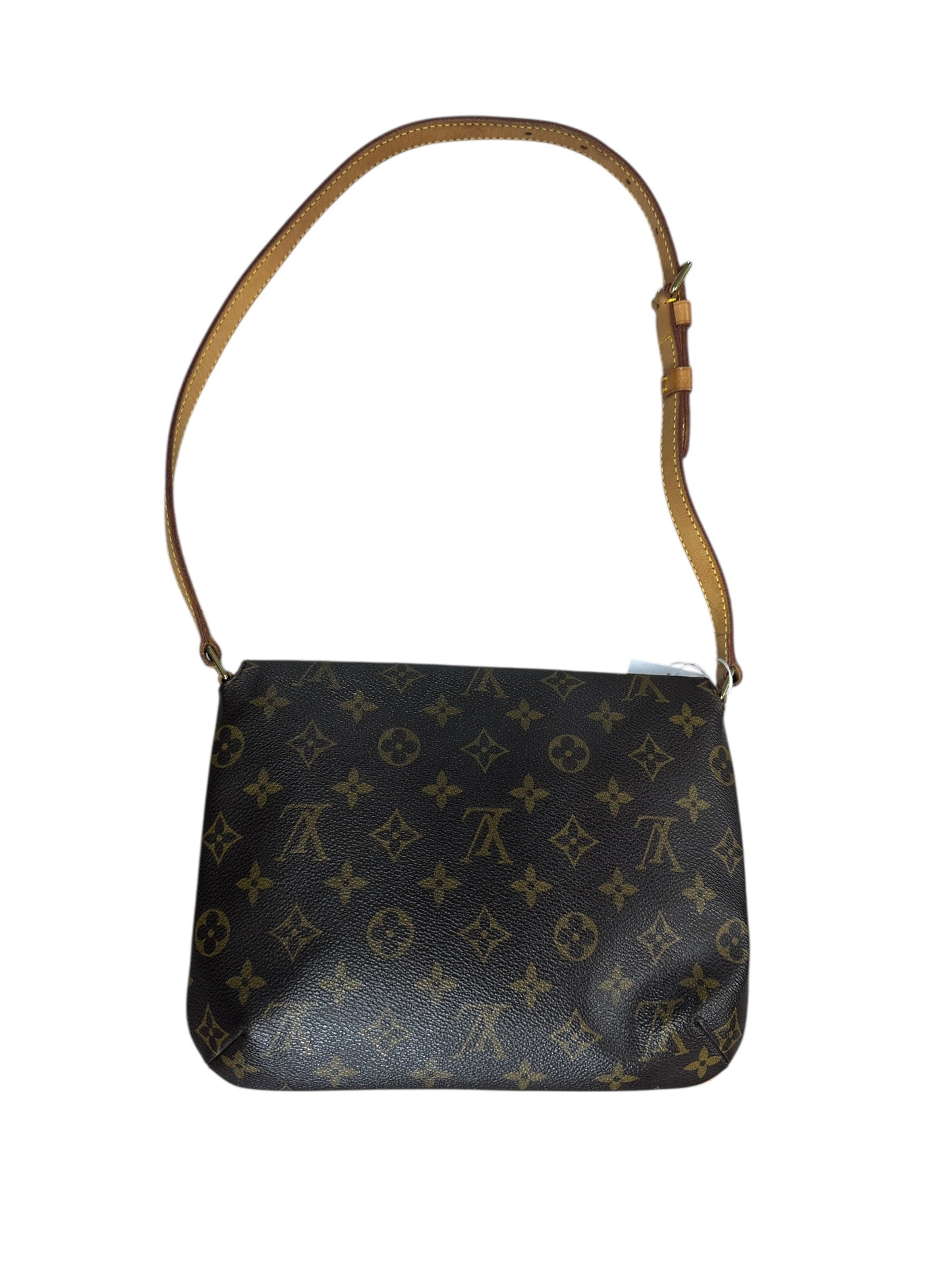 LOUIS VUITTON Monogram Musette Tango Shoulder Bag Brown Gold Hardware LO2280