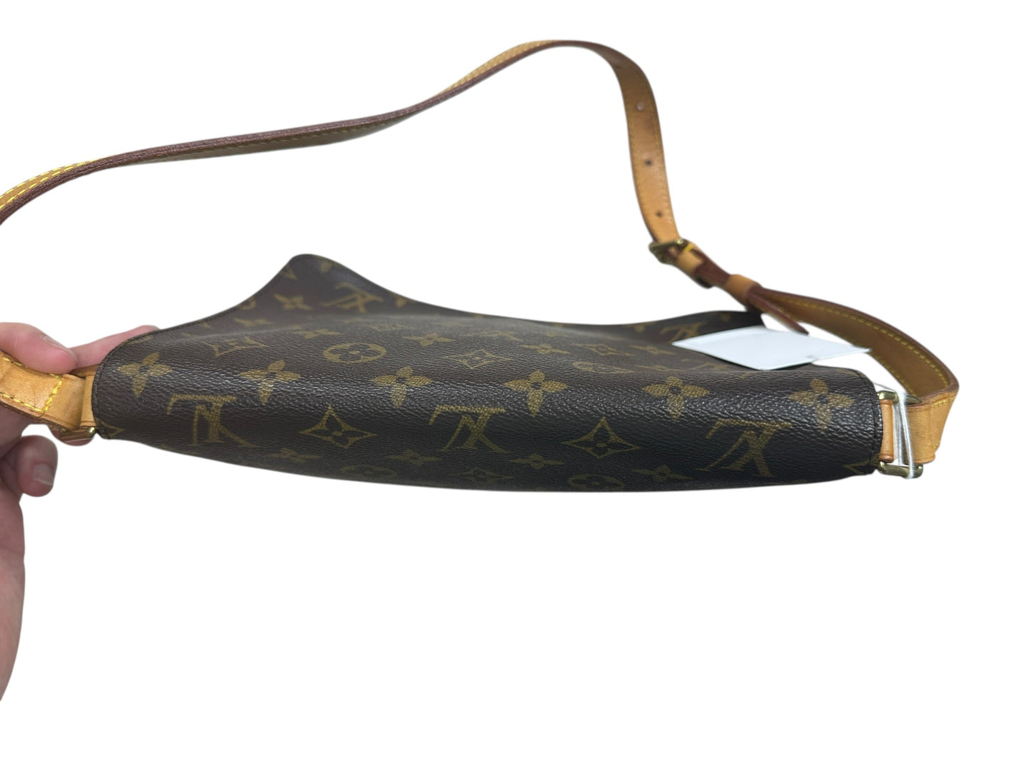 LOUIS VUITTON Monogram Musette Tango Shoulder Bag Brown Gold Hardware LO2280