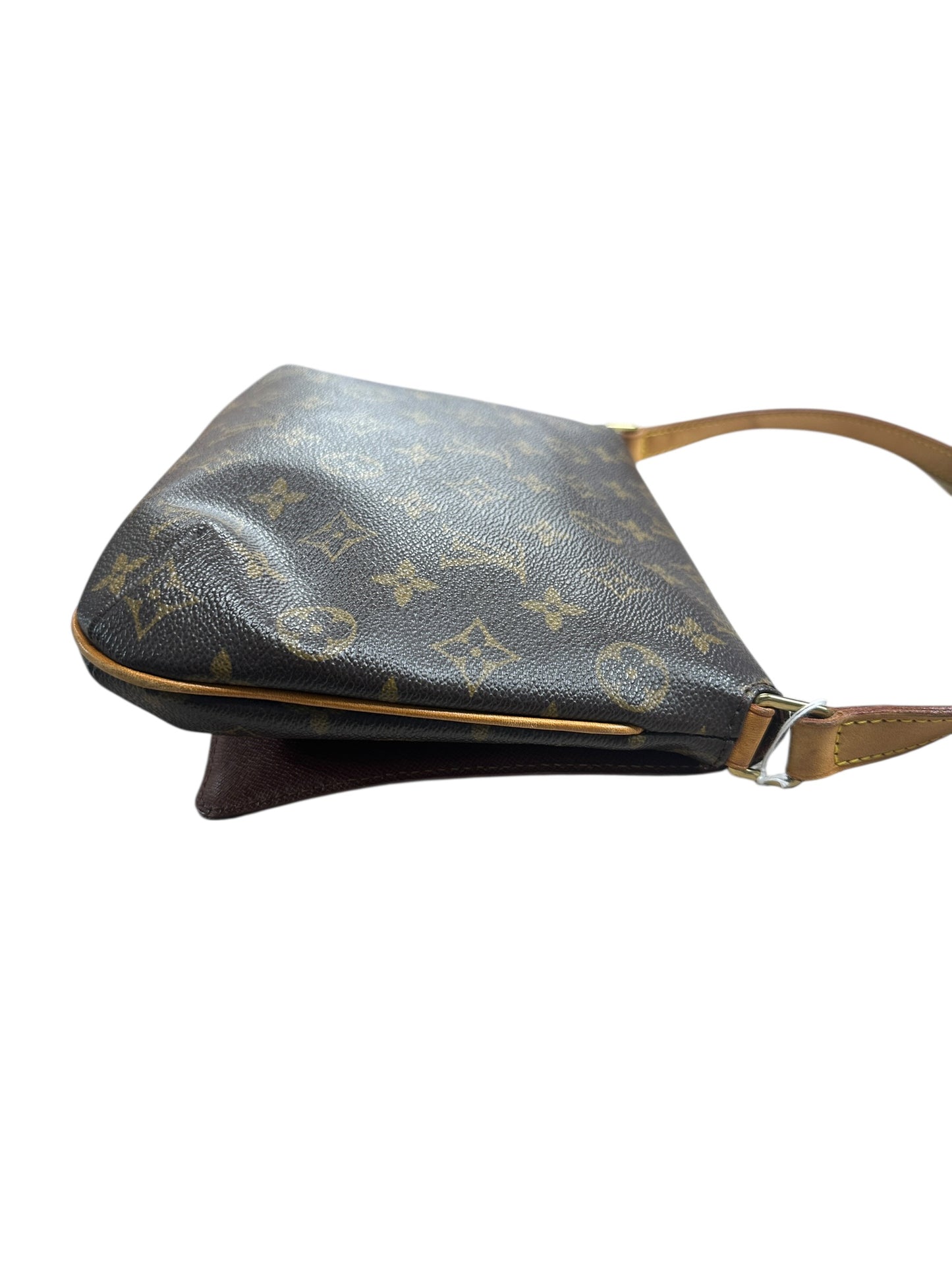 LOUIS VUITTON Monogram Musette Tango Shoulder Bag Brown Gold Hardware LO2280