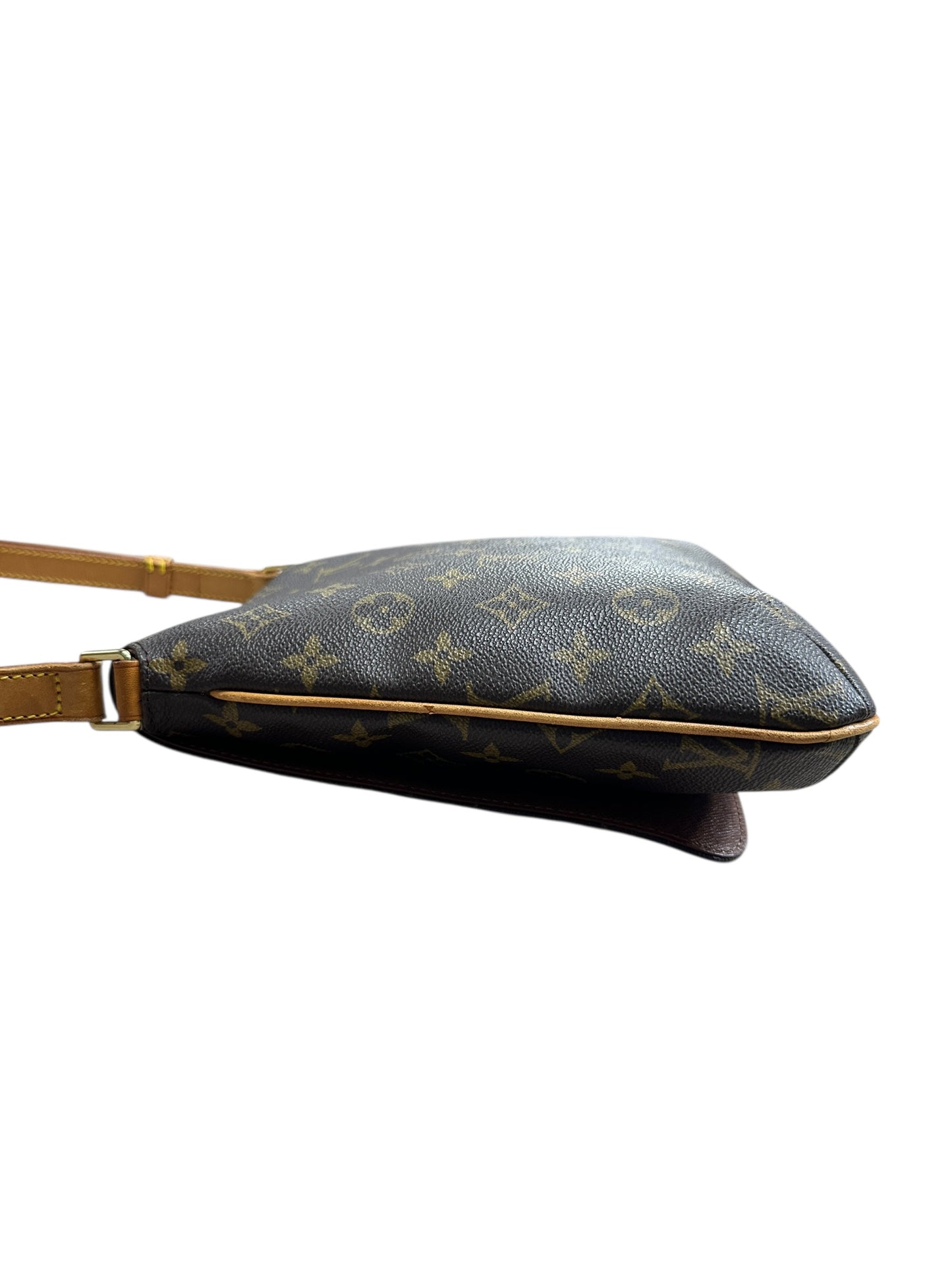 LOUIS VUITTON Monogram Musette Tango Shoulder Bag Brown Gold Hardware LO2242