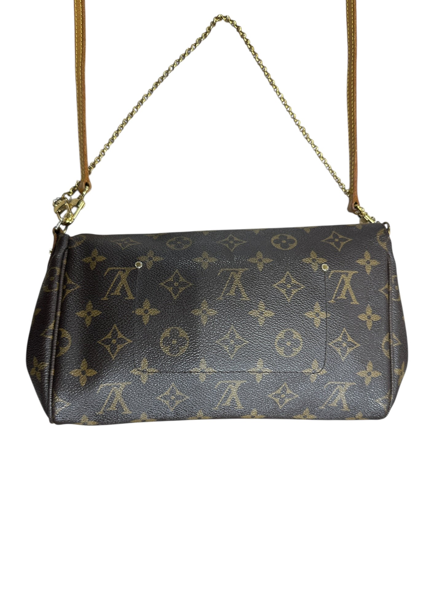 LOUIS VUITTON Monogram Favorite MM Crossbody Bag Brown Gold Hardware LO2244