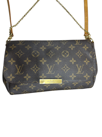 LOUIS VUITTON Monogram Favorite MM Crossbody Bag Brown Gold Hardware LO2244