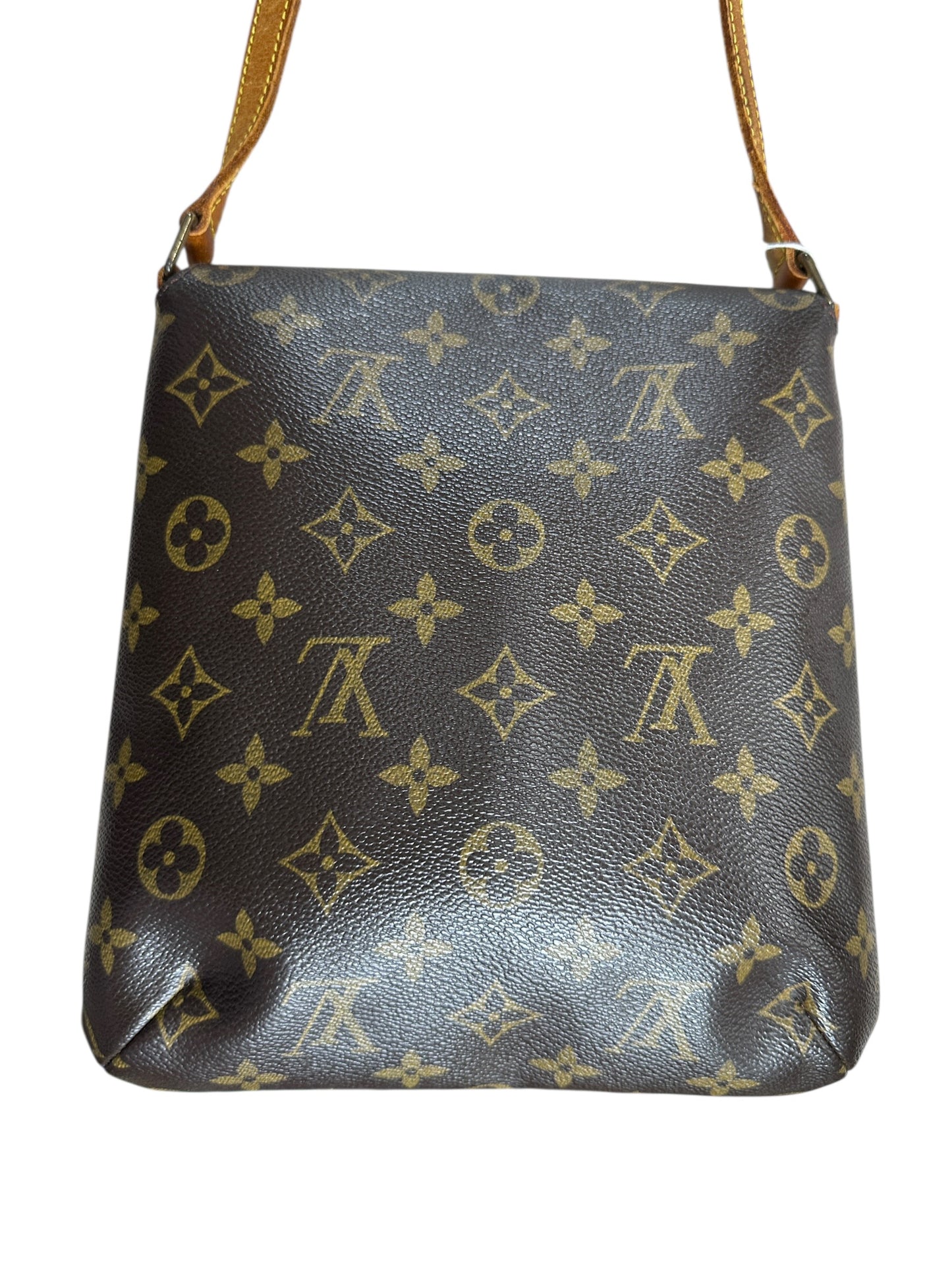 LOUIS VUITTON Monogram Musette Tango Shoulder Bag Brown Gold Hardware LO2257