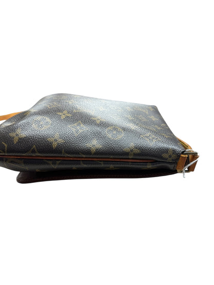 LOUIS VUITTON Monogram Musette Tango Shoulder Bag Brown Gold Hardware LO2257