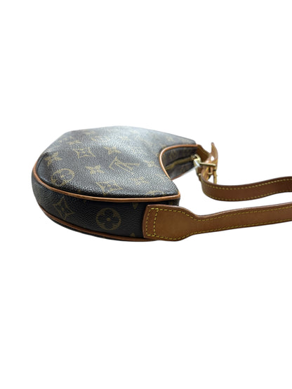 LOUIS VUITTON Monogram Croissant PM Shoulder Bag Brown Gold Hardware LO2261