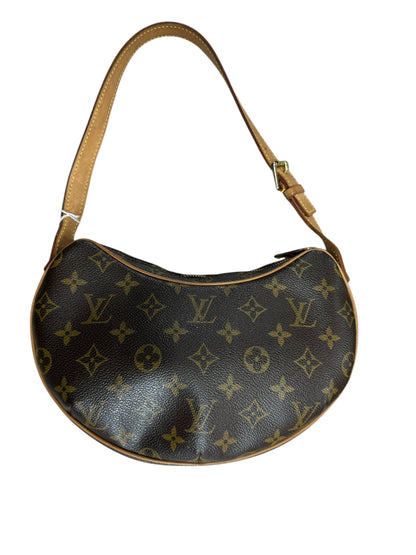LOUIS VUITTON Monogram Croissant PM Shoulder Bag Brown Gold Hardware LO2277