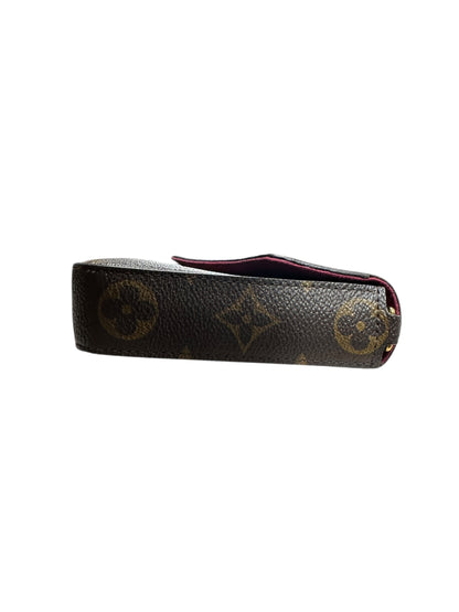LOUIS VUITTON Monogram Felicie Pochette Crossbody Bag Brown/Fuchsia Gold Hardware LO2296
