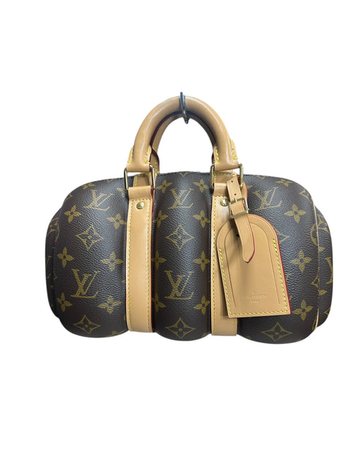 LOUIS VUITTON Monogram Theda PM Handbag Brown Gold Hardware LO2291
