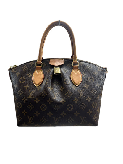 LOUIS VUITTON Monogram Lockit PM Handbag Brown Gold Hardware LO2274
