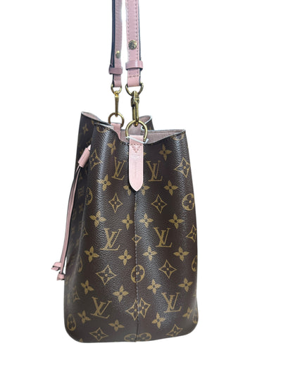 LOUIS VUITTON Monogram NeoNoe BB Shoulder Bag Brown/Pink Gold Hardware LO2252